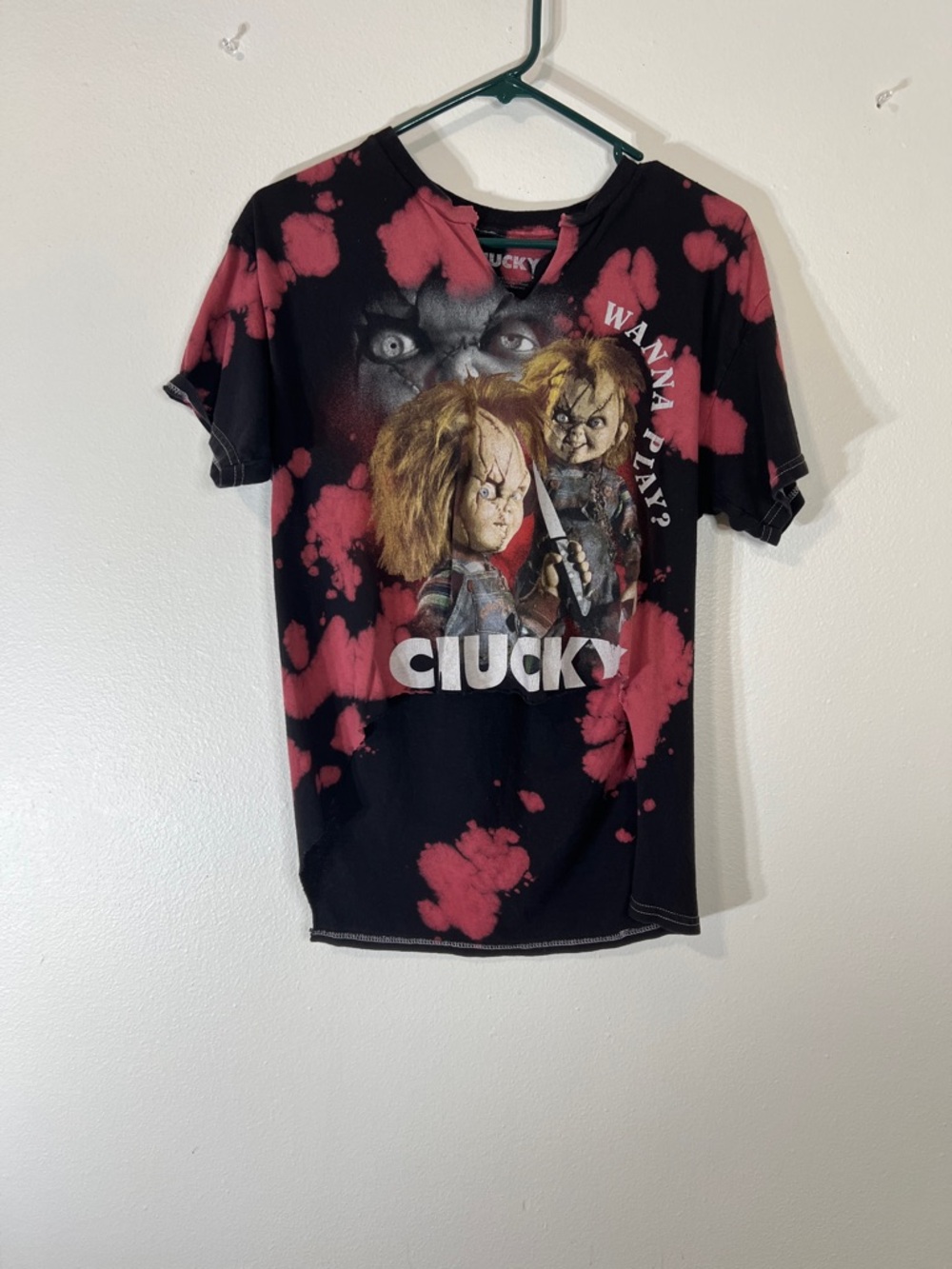 Chucky Graphic Tie-Dye Kids Tee - Black & Pink